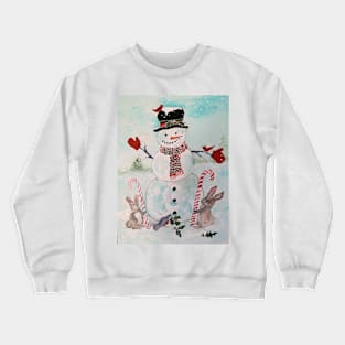 Snowman and Bunnies Crewneck Sweatshirt